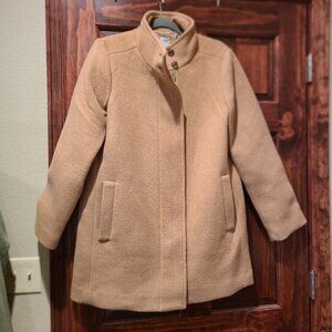 New J Crew Factory Wool-blend button-neck city coat Size 10